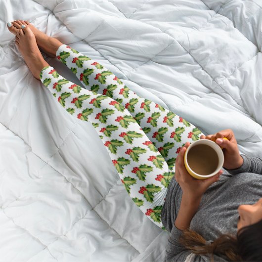 Kerst Holly bladeren & bessen Leggings