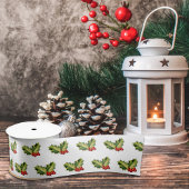 Kerst Holly bladeren & bessen Satijnen Lint