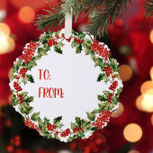 Kerst Holly bladeren & bessen Vrolijk Kerstfeest Ornament Kaart