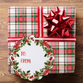 Kerst Holly bladeren & bessen Vrolijk Kerstfeest Ornament Kaart