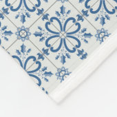 Kerst holly bladeren en bloemblaadjes tegels fleece deken (Hoek)