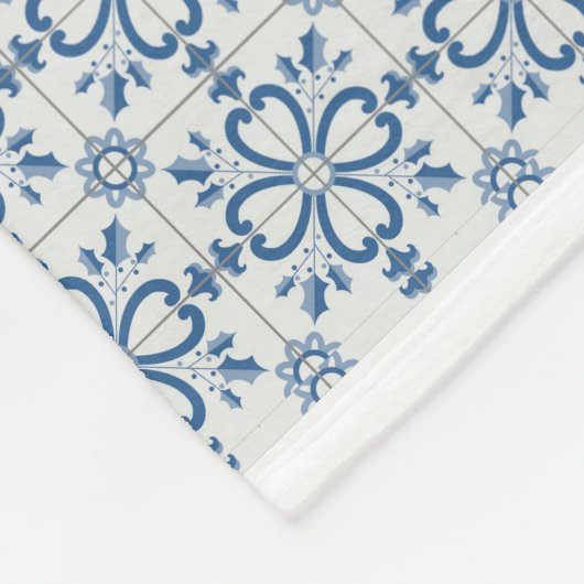 Kerst holly bladeren en bloemblaadjes tegels fleece deken (Hoek)