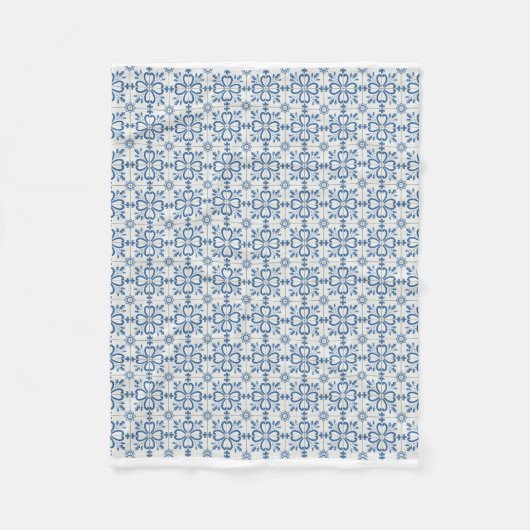 Kerst holly bladeren en bloemblaadjes tegels fleece deken (Voorkant)