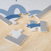 Kerst holly bladeren en bloemblaadjes tegels legpuzzel (Zijkant)