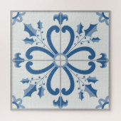 Kerst holly bladeren en bloemblaadjes tegels legpuzzel (Horizontaal)
