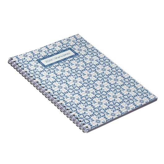 Kerst holly bladeren en bloemblaadjes tegels notitieboek (Rechterzijde)