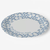 Kerst holly bladeren en bloemblaadjes tegels papieren bordje (Gekanteld)