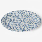 Kerst holly bladeren en bloemblaadjes tegels papieren bordje (Gekanteld)