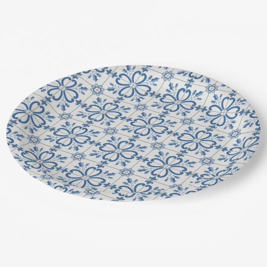 Kerst holly bladeren en bloemblaadjes tegels papieren bordje (Gekanteld)