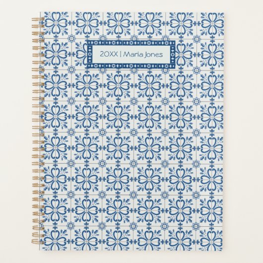 Kerst holly bladeren en bloemblaadjes tegels planner (Voorkant)