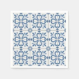 Kerst holly bladeren en bloemblaadjes tegels servet