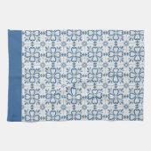 Kerst holly bladeren en bloemblaadjes tegels theedoek (Horizontaal)