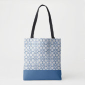 Kerst holly bladeren en bloemblaadjes tegels tote bag (Voorkant)