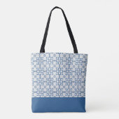 Kerst holly bladeren en bloemblaadjes tegels tote bag (Achterkant)