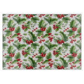 Kerst Holly bladeren en rode bessen naadloos Snijplank (Voorkant)