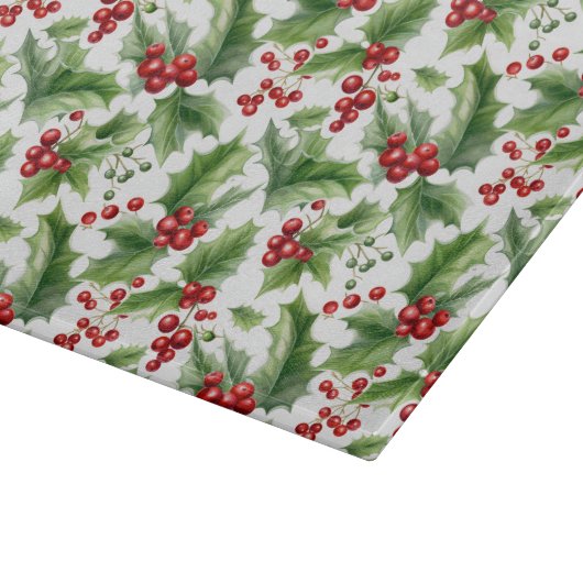 Kerst Holly bladeren en rode bessen naadloos Snijplank (Hoek)