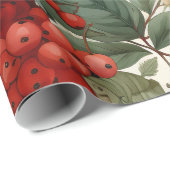 Kerst Holly Bloemen Inpakpapier (Rol Hoek)