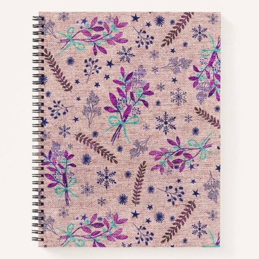 Kerst Holly boeket - Stoffig Roos Notitieboek (Voorkant)