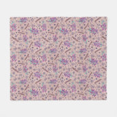 Kerst Holly boeket - Stoffig Roos - Roze Fleece Deken (Voorkant (Horizontaal))