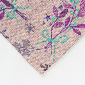 Kerst Holly boeket - Stoffig Roos - Roze Fleece Deken (Hoek)