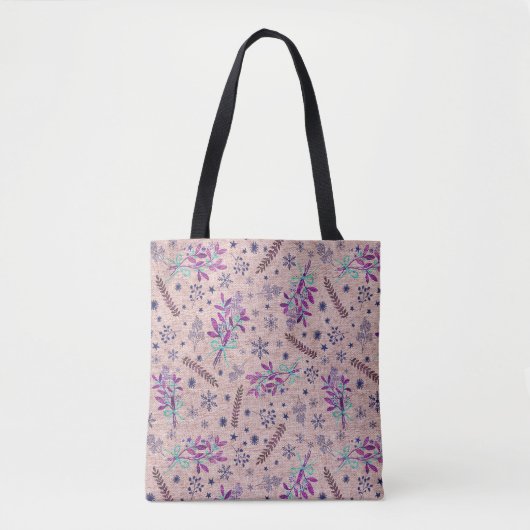 Kerst Holly boeket - Stoffig Roos Tote Bag (Voorkant)