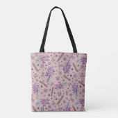 Kerst Holly boeket - Stoffig Roos Tote Bag (Achterkant)
