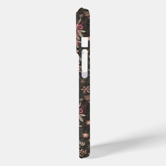 Kerst Holly boeket - Zwart Case-Mate iPhone Case (Achterkant / Links)