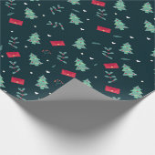 Kerst Holly, Bomen en Harten Cadeaupapier (Hoek)