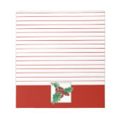 Kerst Holly Botanical Art Red Lined Notitieblok (Voorkant)