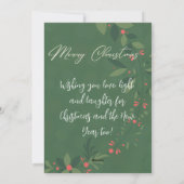 Kerst Holly Botanical Greenery 2 Foto Marine Feestdagenkaart (Achterkant)