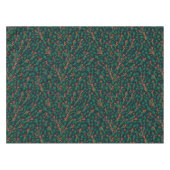Kerst Holly Botanisch Groen Marine Blauw Tafelkleed (Voorkant (Horizontaal))