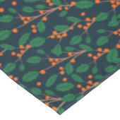 Kerst Holly Botanisch Groen Marine Blauw Tafelkleed (Gekanteld)