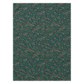 Kerst Holly Botanisch Groen Marine Blauw Tafelkleed (Voorkant)