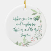 Kerst Holly Botanische Foto Marine Keramisch Ornament (Achterkant)