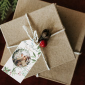 Kerst Holly Botanische Groen Foto Marine Cadeaulabel