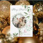 Kerst Holly Botanische Groen Foto Marine Informatiekaartje