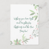 Kerst Holly Botanische Groen Foto Marine Informatiekaartje (Achterkant)