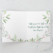 Kerst Holly Botanische Groen Foto Marine Kaart (Binnen)