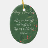 Kerst Holly Botanische Groen Foto Marine Keramisch Ornament (Achterkant)