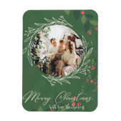 Kerst Holly Botanische Groen Foto Marine Magneet (Verticaal)