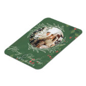 Kerst Holly Botanische Groen Foto Marine Magneet (Linkerzijde)