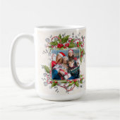 Kerst Holly Branch Foto Mok (Links)