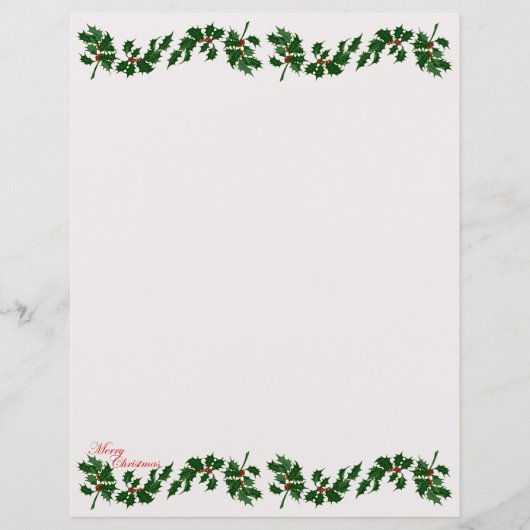 Kerst Holly Briefpapier (Voorkant)
