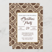 Kerst Holly,  Cream & Brown Kaart (Voorkant / Achterkant)