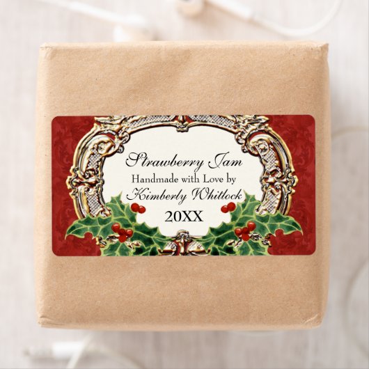 Kerst Holly een gouden look Damask keuken eten Etiket (Insitu)