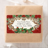 Kerst Holly een gouden look lint op Damask Label (Insitu)