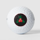 Kerst Holly en Berries Golf Balls Golfballen (Voorkant)