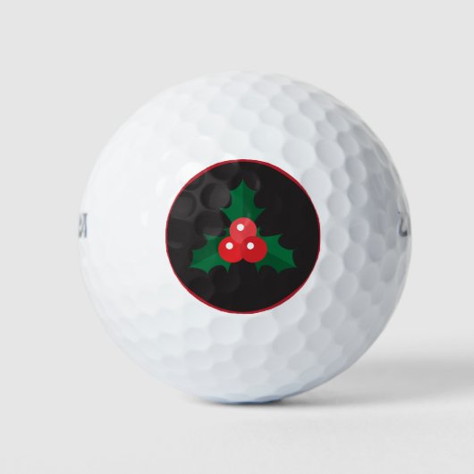 Kerst Holly en Berries Golf Balls Golfballen (Voorkant)