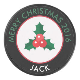 Kerst Holly en Berries Hockey Puck