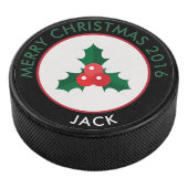 Kerst Holly en Berries Hockey Puck (3/4)